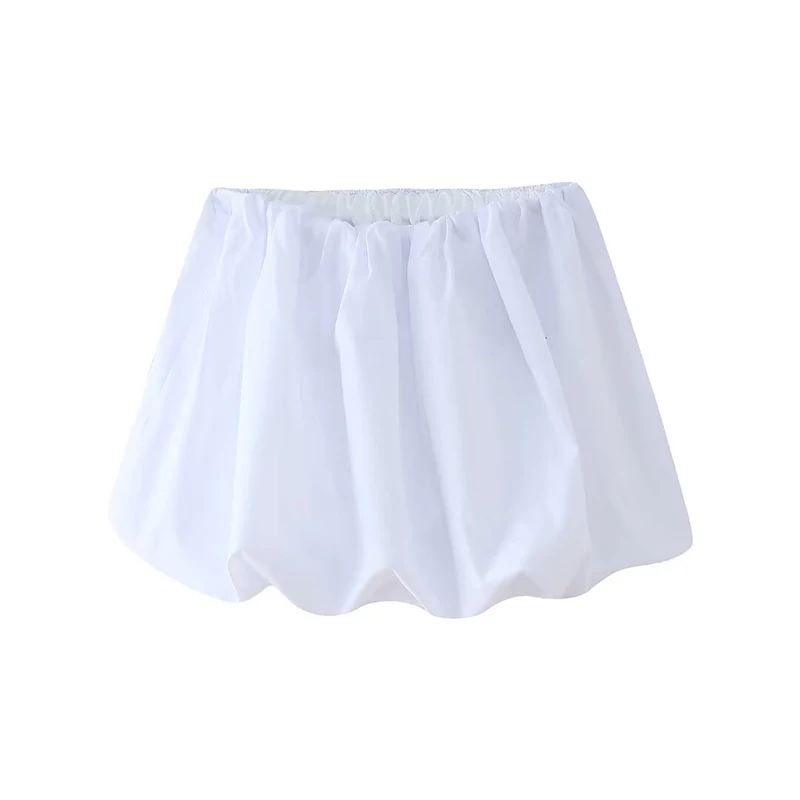 Koekop Women's Fashion Balloon Skirt Pants Vintage High Waist Women's Chic Ladies Wipe Mini Skirt - Image 3