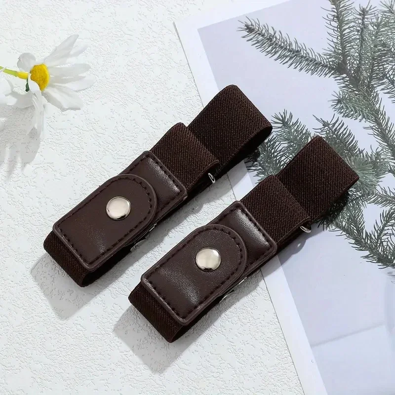 2pcs/set No Buckle Elastic Belt For Women Men Unisex Stretch Belt For Pants Jeans Casual Buckle Free Adjustable Invisible Belt - Image 9