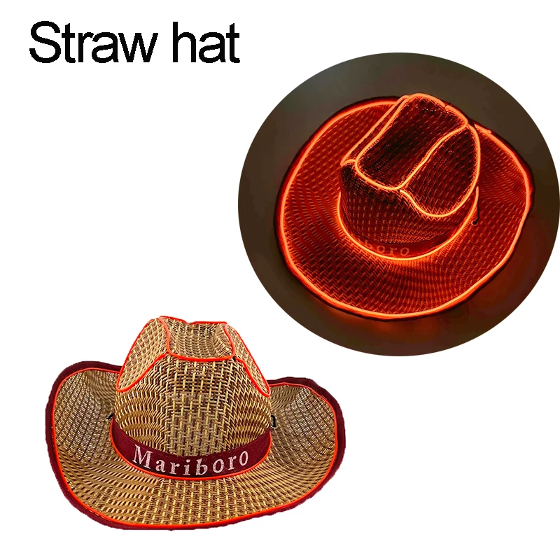 New Arrival Pearlescent Cowboy Hat Dance Costume Decorate Glowing Cowgirl Cap Glowing For Neon NightClub - Image 34