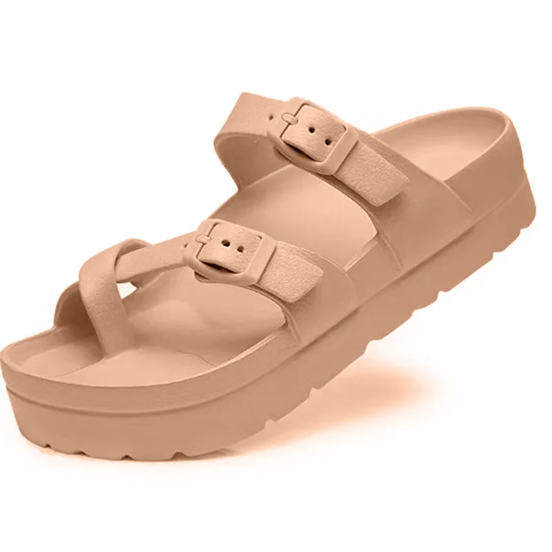 Bebealy Womens Platform Sandals with Arch Support Adjustable Buckle Beach Sandal Woman Comfort Lightweight Ultra Cushion Slides - Image 11