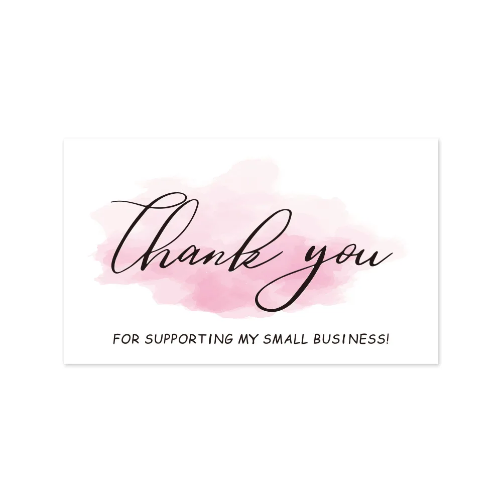 9.0x5.4cm Pink Black Foil Stamp Greeting Label Custom Thank You Cards For Small Bussiness Gift Box Decoration Packaging Supplies - Image 11