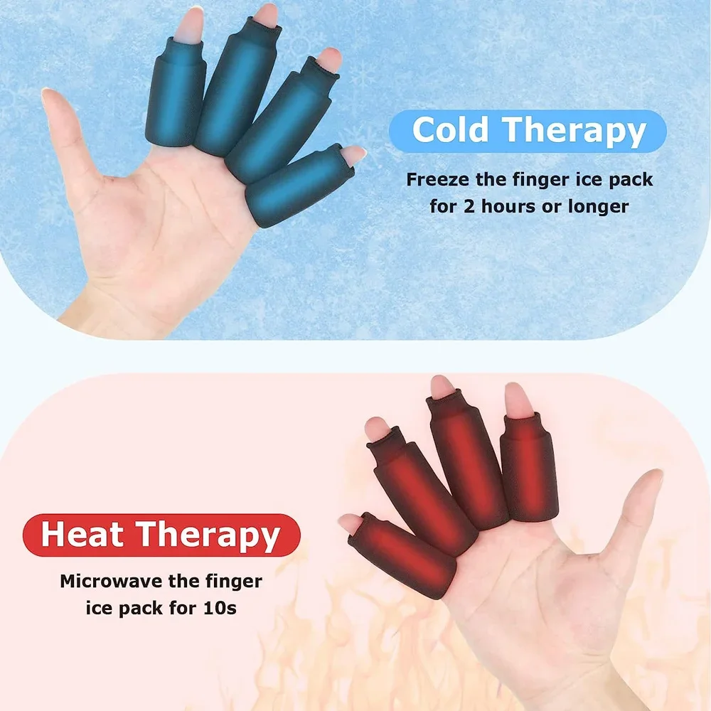 Finger Ice Sleeves 4PCS Finger & Toe Cold Gel Ice Packs, Thumb Ice Packs Hot Cold Compression Sleeves for Arthritis Hand Care - Image 6