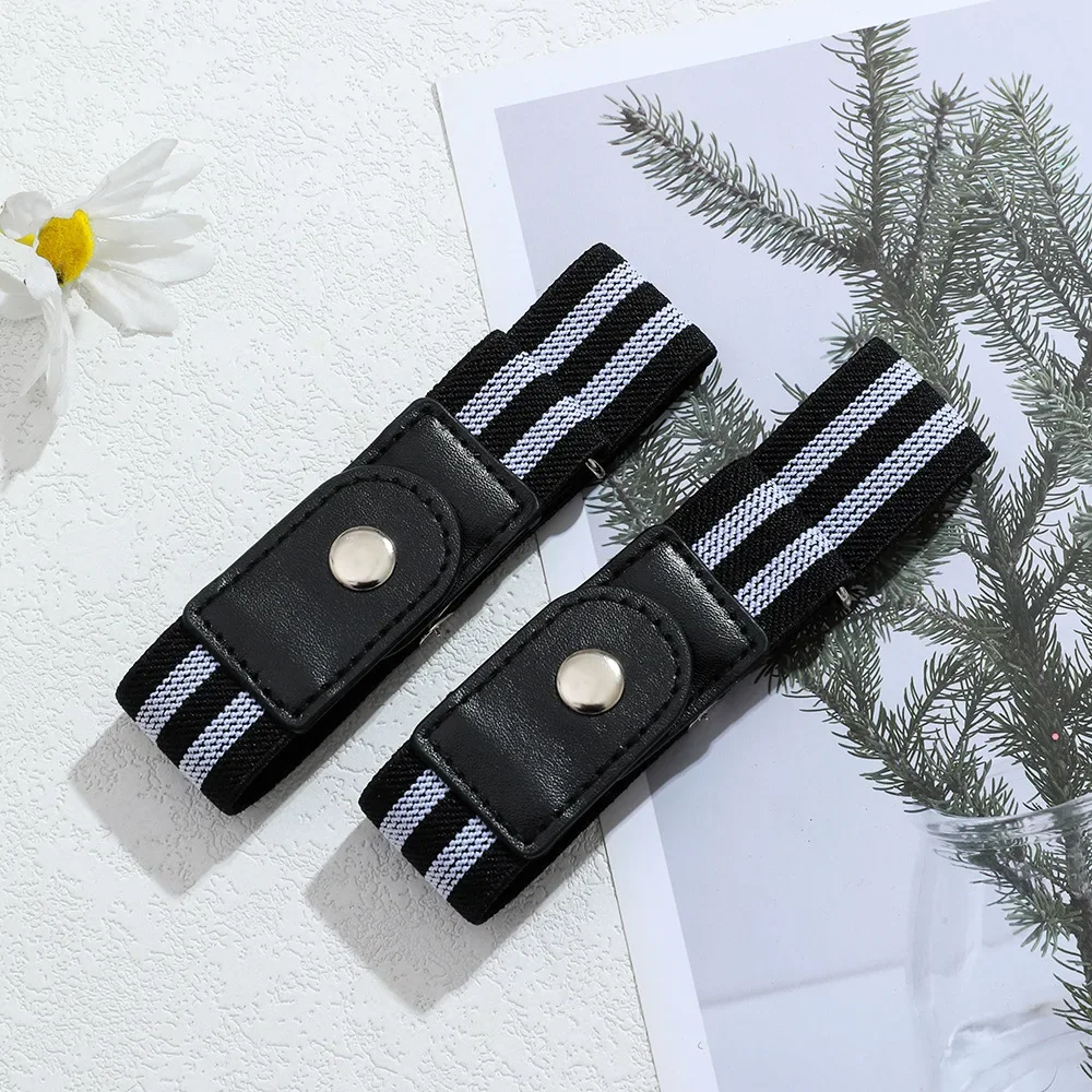 2pcs/set No Buckle Elastic Belt For Women Men Unisex Stretch Belt For Pants Jeans Casual Buckle Free Adjustable Invisible Belt - Image 7