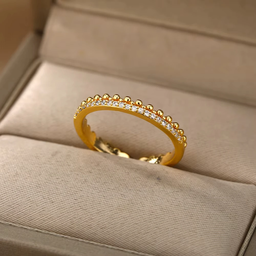 Luxury Zircon Geometric Rings For Women Stainless Steel Gold Color Open Ring Trendy Wedding Party Aesthetic Jewerly Gift Femme - Image 15