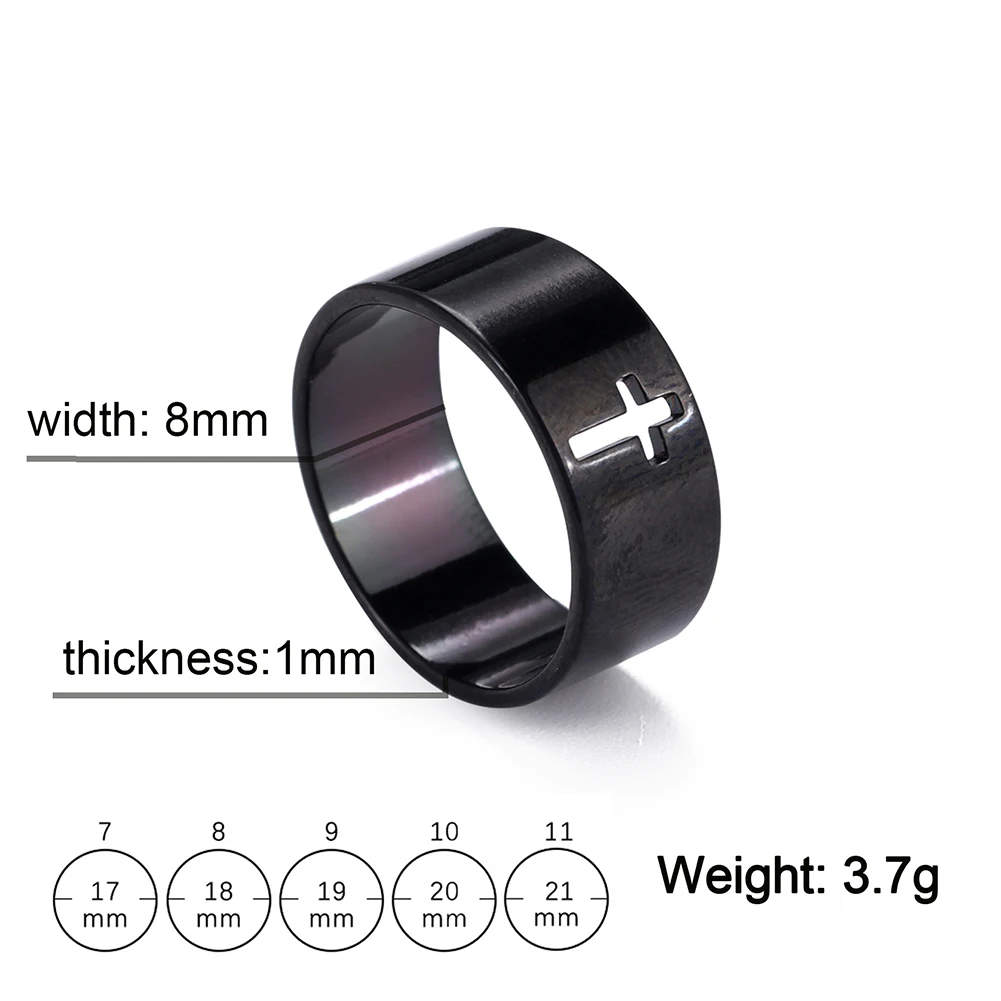 COOLTIME Gothic Cross Couple Rings Stainless Steel Silver Color Jesus Cross Finger Ring for Men Women Punk Jewelry Wedding Gift - Image 16