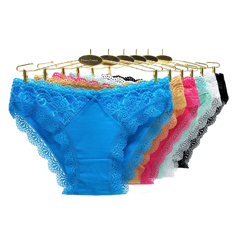 Moonflame 5 Pcs Underwear Girls Low Rise Cotton Briefs Sexy Lace Women's Panties - Image 12