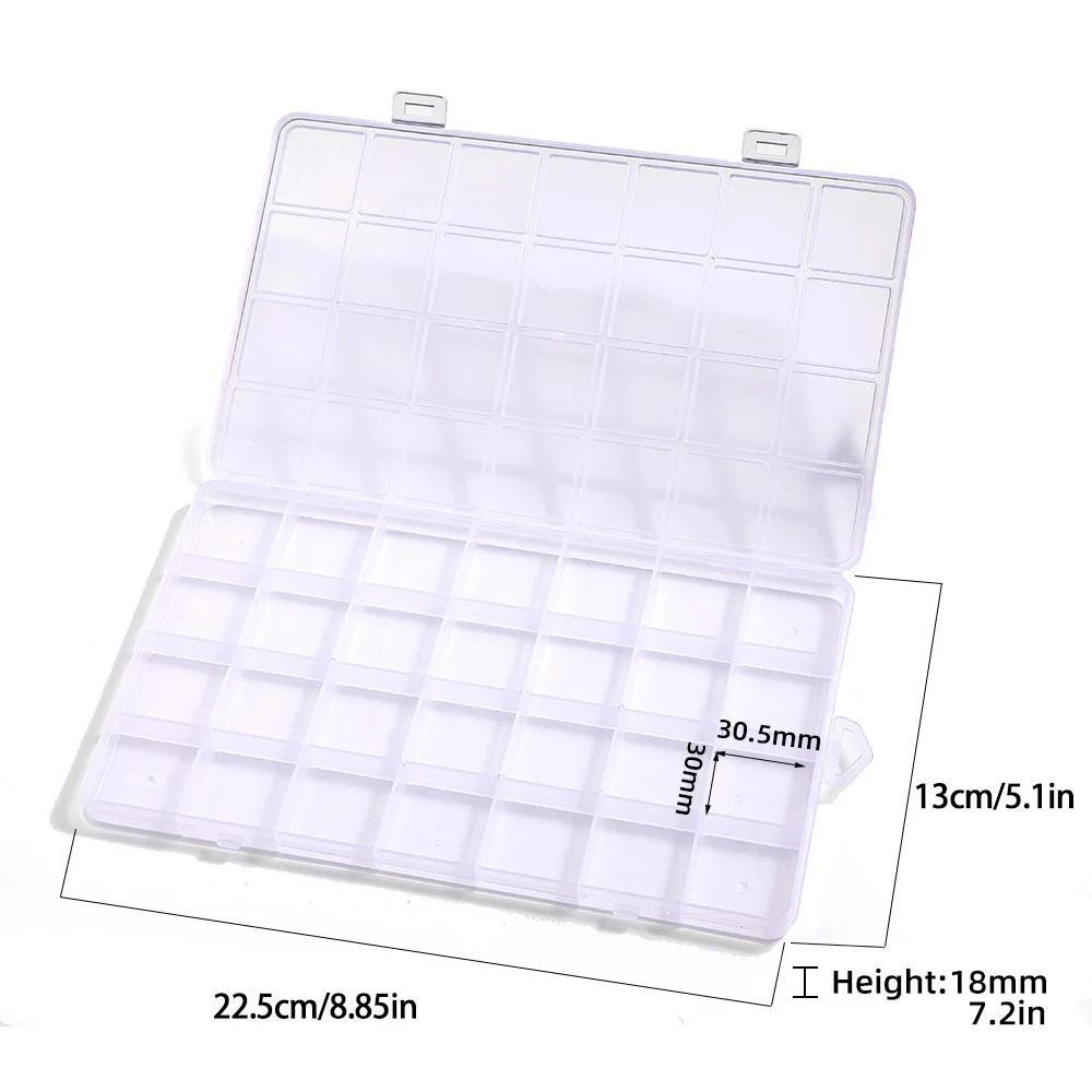 28 Grid Rectangle Plastic Jewelry Box Compartment Storage Box Case Jewelry Earring Bead Craft Display Container Organizer - Image 6