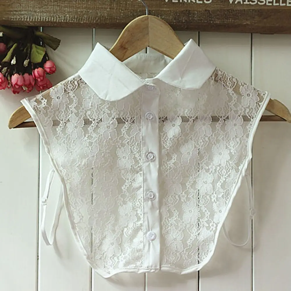 White & Black Blouse Detachable Collars False Collar Solid Shirt Lace False Collar Women Clothes Accessories - Image 2