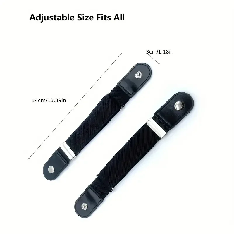 2pcs/set No Buckle Elastic Belt For Women Men Unisex Stretch Belt For Pants Jeans Casual Buckle Free Adjustable Invisible Belt - Image 4
