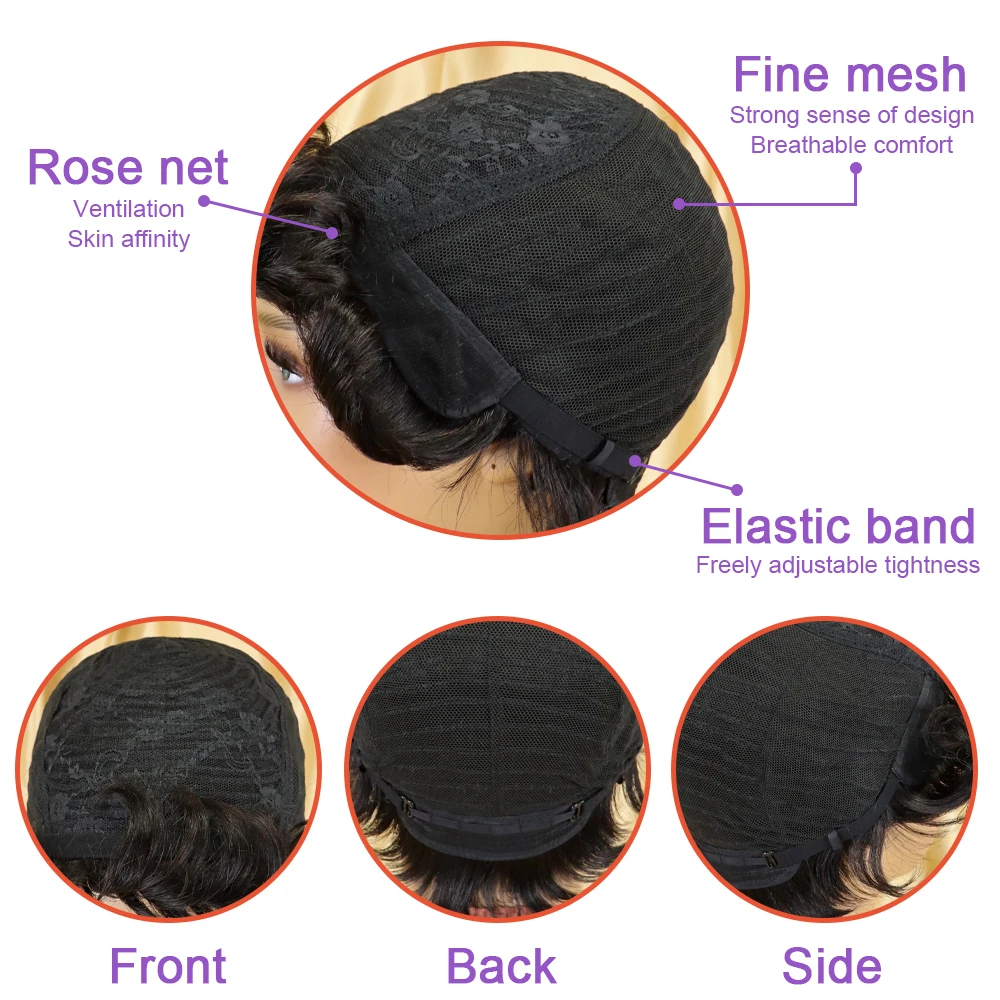 Short Finger Wave Wig Brazilian Human Hair Wig For Women Short Water Wave Deep Wave Wig Pixie Cut Wigs For Daily And Party Use - Image 6