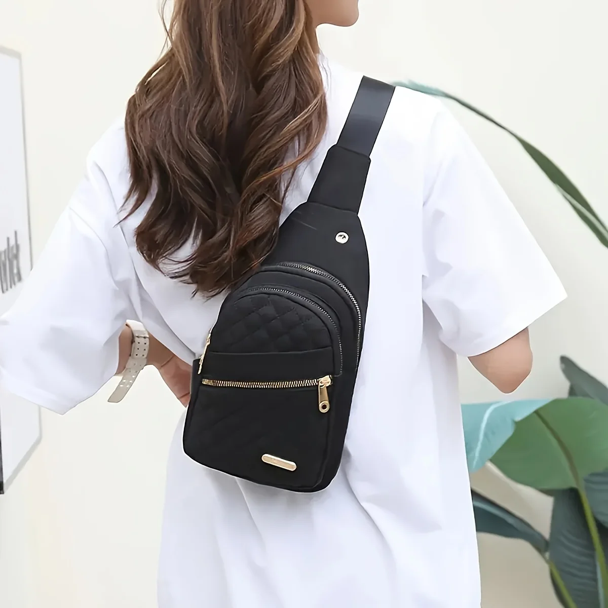 Breast bag women casual fashion nylon fabric bag lightweight crossbody bag women's backpack - Image 4