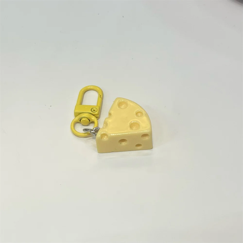 Milk Yellow Cheese Block Keychain Imitation Food Game Resin Keyring Student Girl Jewelry Pendant Gift New - Image 5
