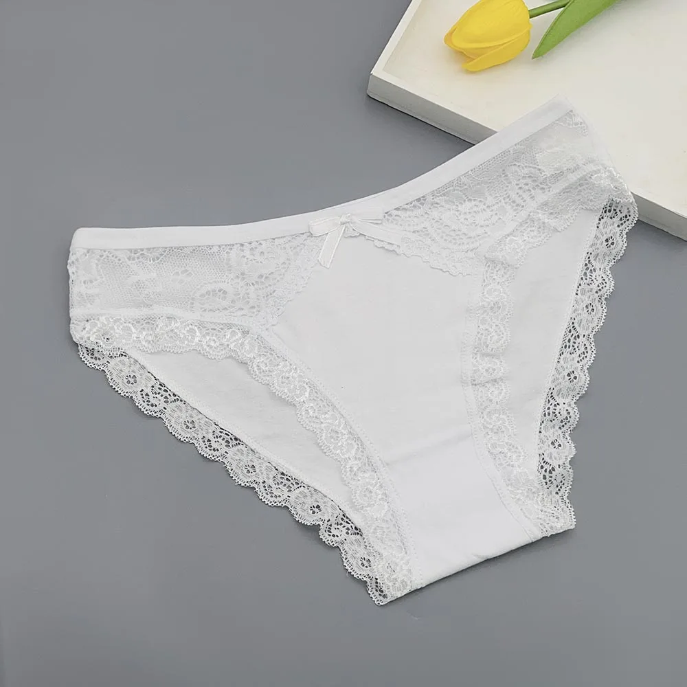 Moonflame 5 Pcs Underwear Girls Low Rise Cotton Briefs Sexy Lace Women's Panties - Image 3