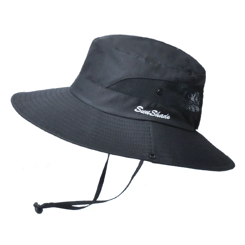 Summer outdoor sun hat, breathable sun hat, foldable sun hat, face mask hat, female ponytail hole fisherman hat - Image 3