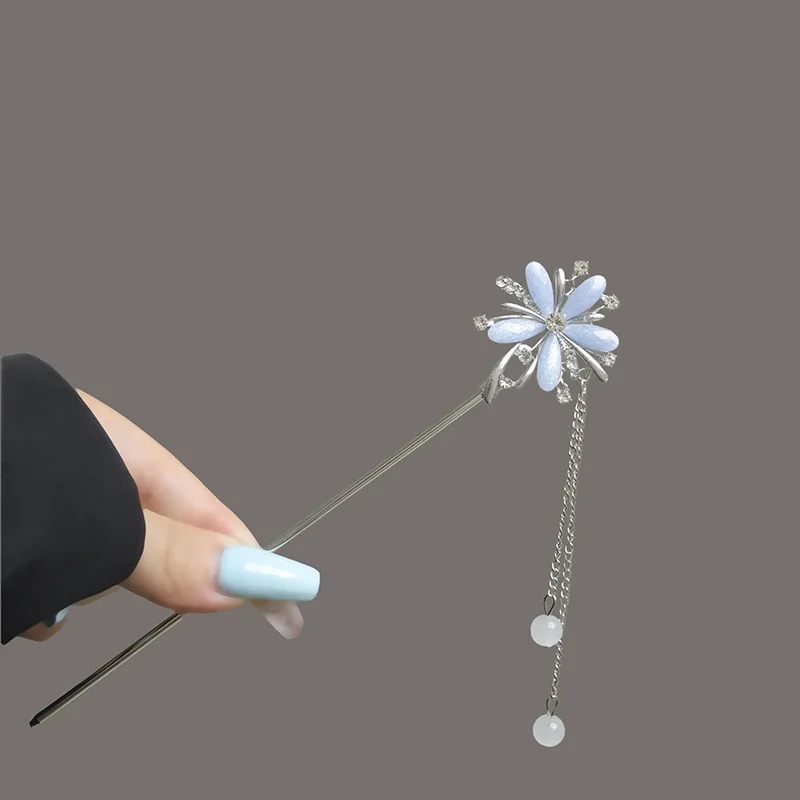 Light Luxury Flower Hairpin For Women Chinese Style Floral Butterfly Tassel Hair Stick Elegant Metal Jewelry Hairpin Hair Clips - Image 23