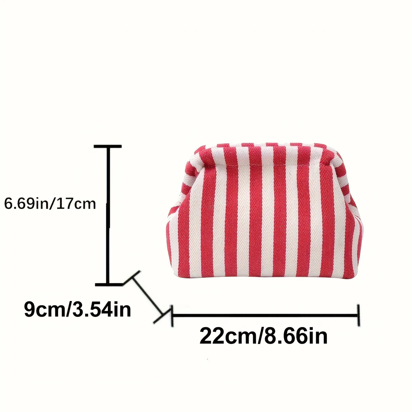 2025 New Knitted Striped Cloud Bag Clutch, Large-capacity Daily Versatile Color-blocking Clip Bag - Image 6