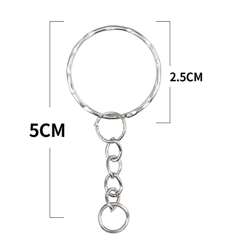 20/100pcs Metal Blank Keyring Keychain Split Rings Keyfob Key Rings Lobster Clasp Key Chain Key Pendant Stainless Steel Rings - Image 6