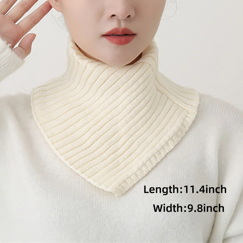 Hot Selling Autumn Winter Soft Knitting Cotton Inner Neck Cover Neckscarf For Woman Solid Color False Collar Casual Ring 29*25cm - Image 2