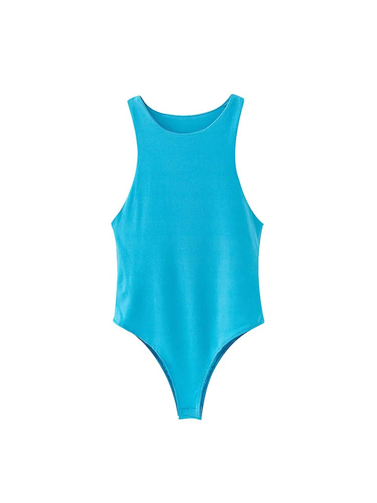 2025 summer solid sexy bodycon women bodysuits female 8 color green slim casual bodysuit chic lady club short playsuits femme - Image 6