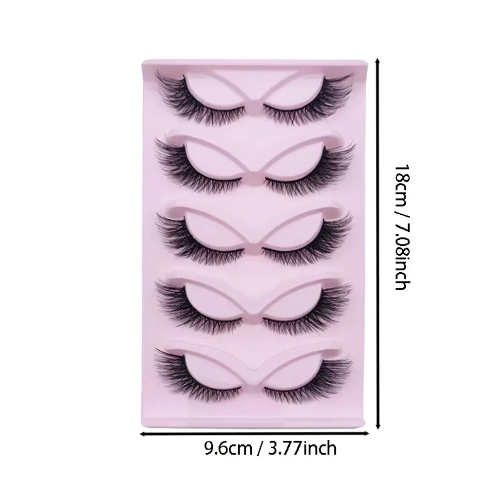 5 Pairs Cat Eye Lashes Wispy Fake Lashes Fluffy Cat Eye Lashes Extensions False Eyelashe - Image 3