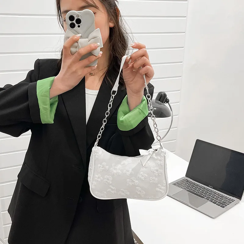 Fashion Felt Shoulder Bags for Women Small Casual Underarm Bag Female Hand Crossbody Bags for Women - Image 3