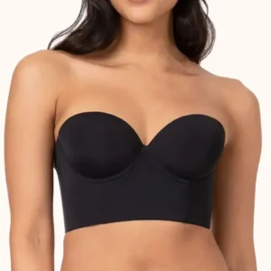 Full Support Non-Slip Convertible Bandeau Bra Women Backless Low Back Anti-Slip Strapless Bra Invisible Push Up Bra Underwear