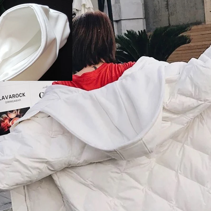 Diy Winter Detachable Button Cotton Coat Hat Down Hooded Sweater Sweatshirt Hat Collar Unisex Big Fake Collar - Image 2