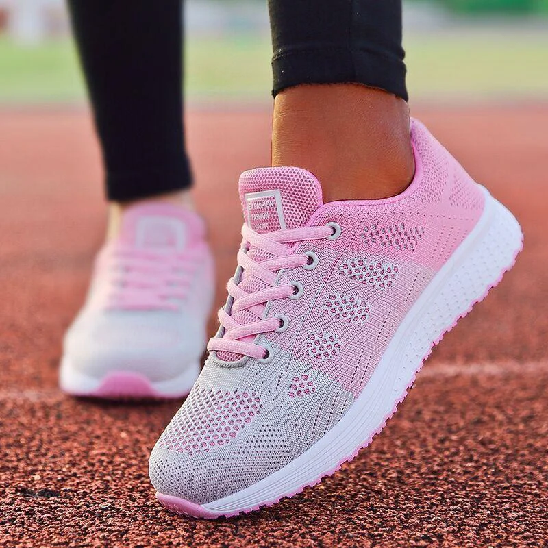 2025 New Fashion Women's Sneaker Flat Woman Shoes Mesh Fabric Casual Sneaker Woman Lace Up Tenis Feminino Sneakers For Women - Image 3
