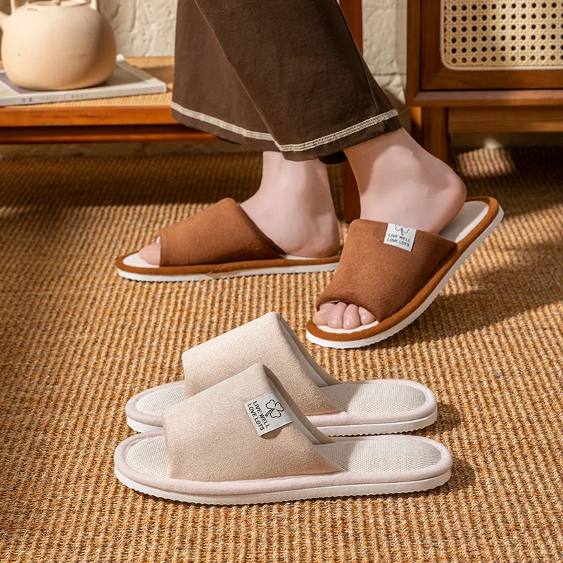 New Trend Women's Linen Slippers Summer Breathable Indoor House Slippers Non-Slip Odor-Resistant All-Season Linen Slippers Guest - Image 5