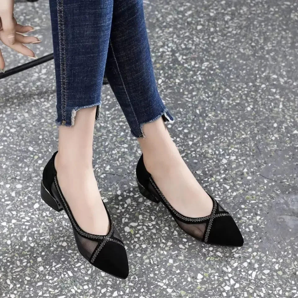 Woman Pumps Square Heels Shoes for Women Sexy Formal Non Slip On Offer Summer Fashion Popular Chic and Elegant Stylish - Image 7
