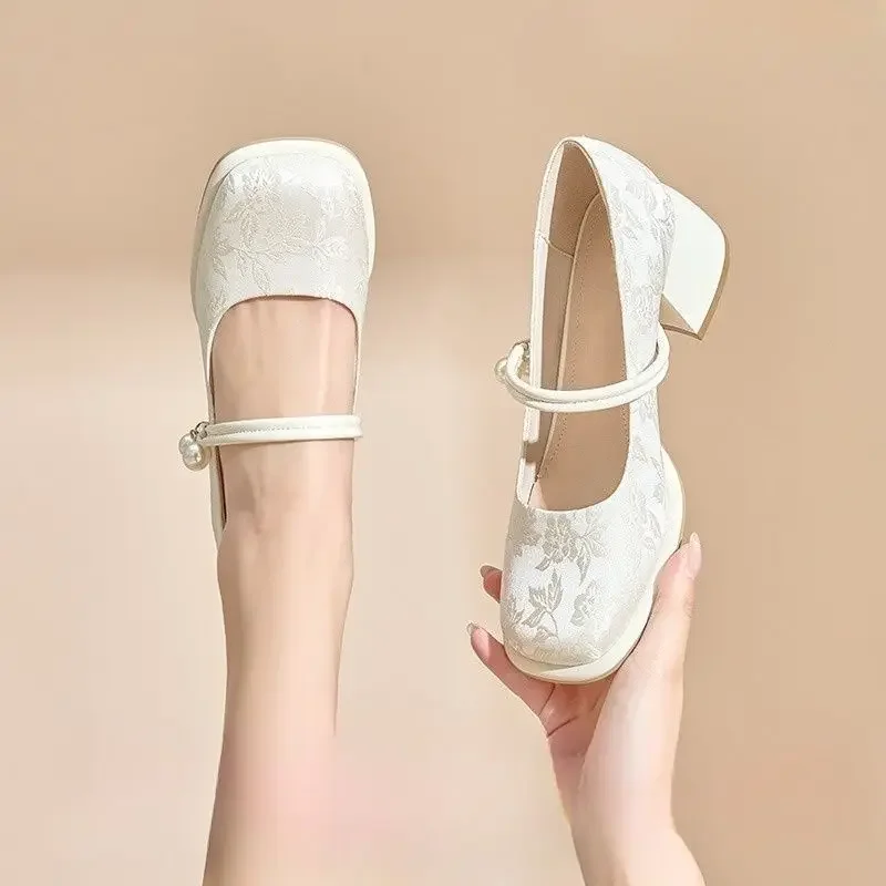Square Toe Japanese Style Lolita Mary Jane Gothic Block Heel Ladies Pumps Chunky Heels Women's Shoes with Medium Discount Y2k 39 - Image 6