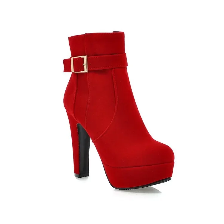 Large Sizes 33-43 Party Booties Woman Fashion High Heels Women's Shoes Sexy Add Fur Winter Ankle Boots Short Boots Ladies Shoes - Image 7