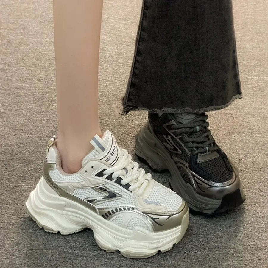 Women Platform Sneakers 2025 Autumn New Fashion Casual Lace Up Sports Shoes Woman Non Slip Walking Shoes Ladies Vulcanize Shoes - Image 4