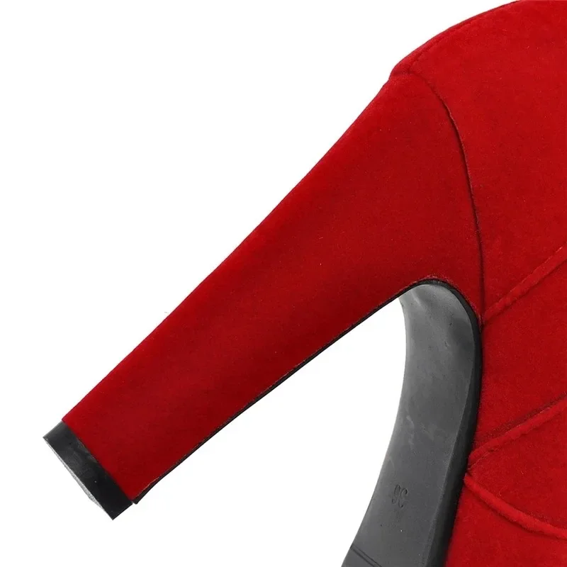 Large Sizes 33-43 Party Booties Woman Fashion High Heels Women's Shoes Sexy Add Fur Winter Ankle Boots Short Boots Ladies Shoes - Image 5