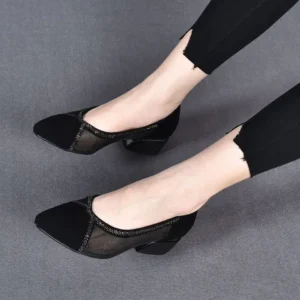 Woman Pumps Square Heels Shoes for Women Sexy Formal Non Slip On Offer Summer Fashion Popular Chic and Elegant Stylish