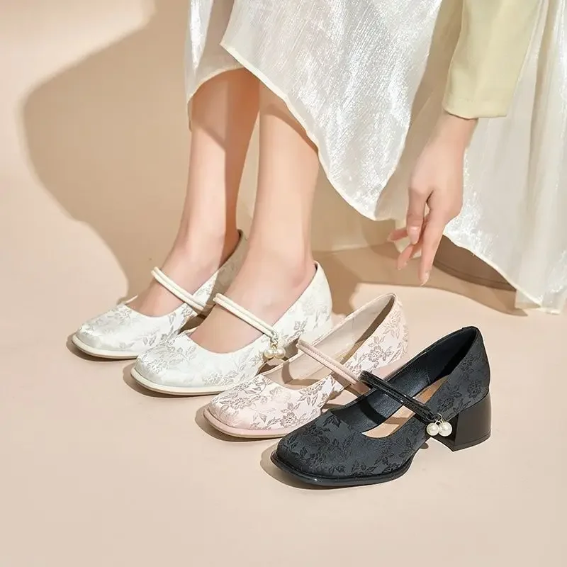 Square Toe Japanese Style Lolita Mary Jane Gothic Block Heel Ladies Pumps Chunky Heels Women's Shoes with Medium Discount Y2k 39 - Image 2