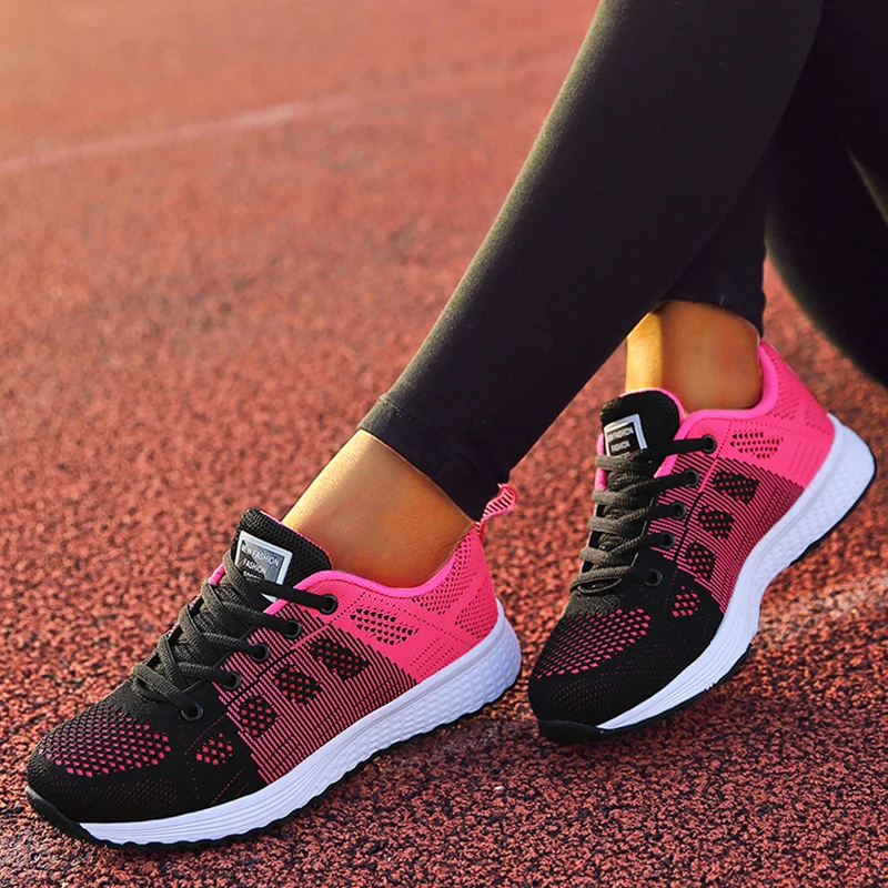 2025 New Fashion Women's Sneaker Flat Woman Shoes Mesh Fabric Casual Sneaker Woman Lace Up Tenis Feminino Sneakers For Women - Image 2