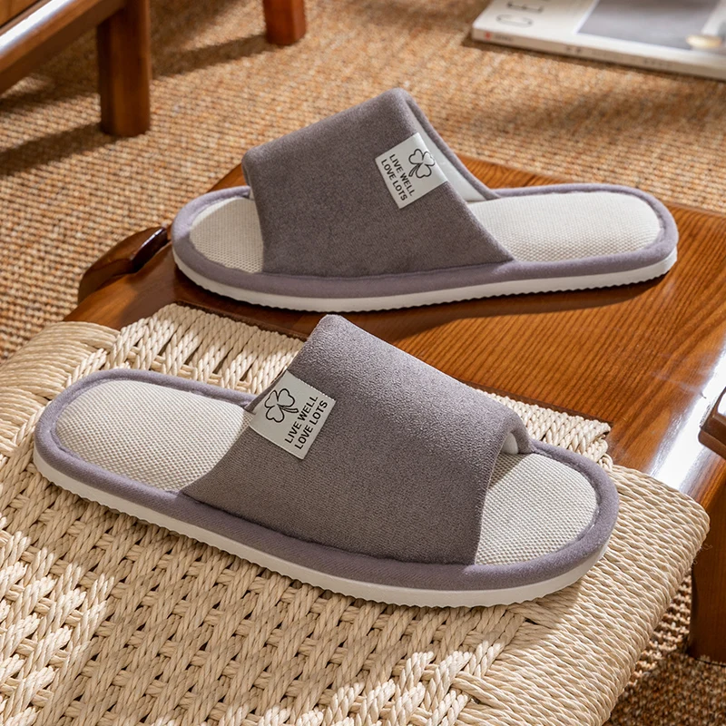 New Trend Women's Linen Slippers Summer Breathable Indoor House Slippers Non-Slip Odor-Resistant All-Season Linen Slippers Guest - Image 9