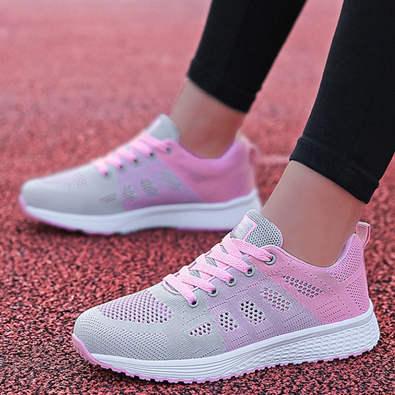 2025 New Fashion Women's Sneaker Flat Woman Shoes Mesh Fabric Casual Sneaker Woman Lace Up Tenis Feminino Sneakers For Women - Image 4