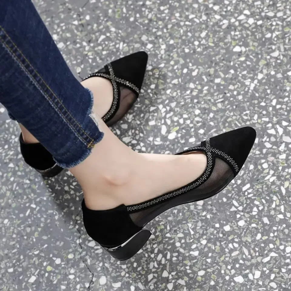 Woman Pumps Square Heels Shoes for Women Sexy Formal Non Slip On Offer Summer Fashion Popular Chic and Elegant Stylish - Image 4