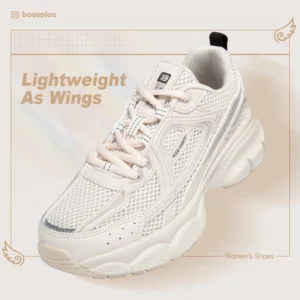 Baasploa Women Sports Shoes Outdoor Lightweight Breathable Jogging Sneakers Female Casual Mesh Anti-slip Lace Up Running Shoes
