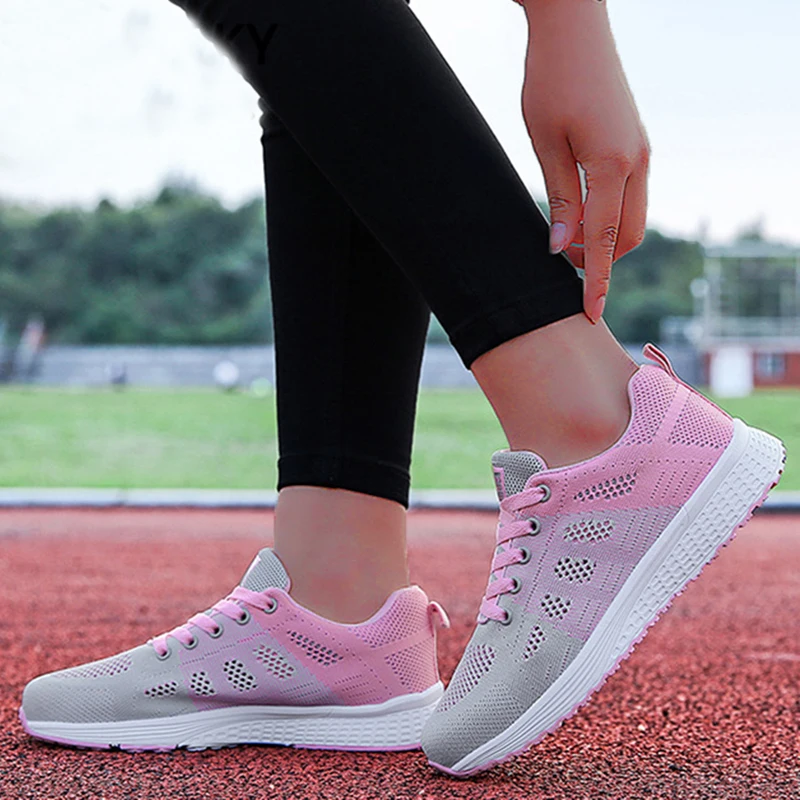 2025 New Fashion Women's Sneaker Flat Woman Shoes Mesh Fabric Casual Sneaker Woman Lace Up Tenis Feminino Sneakers For Women - Image 5