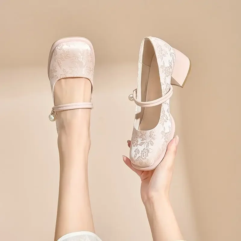 Square Toe Japanese Style Lolita Mary Jane Gothic Block Heel Ladies Pumps Chunky Heels Women's Shoes with Medium Discount Y2k 39 - Image 4