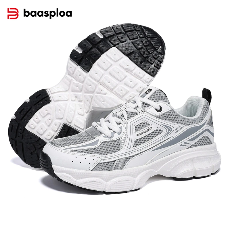 Baasploa Women Sports Shoes Outdoor Lightweight Breathable Jogging Sneakers Female Casual Mesh Anti-slip Lace Up Running Shoes - Image 4